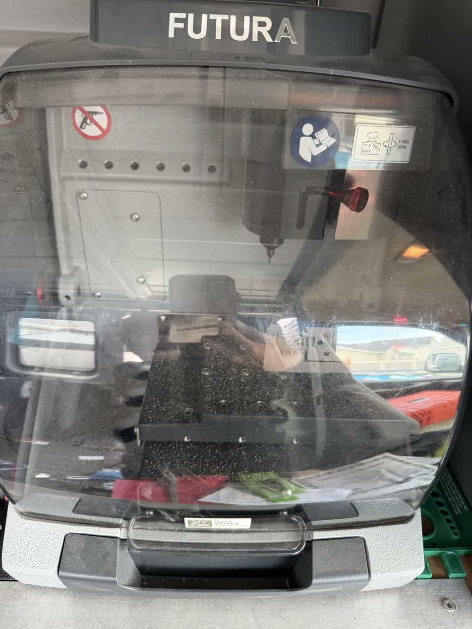 Futura key cutting machine mounted in the service van